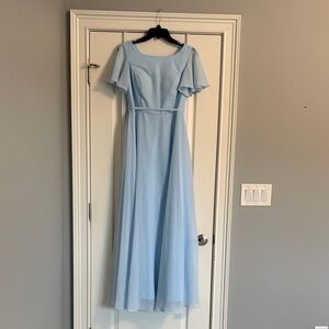 Elegant Light Blue Maxi Dress